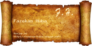 Fazekas Huba névjegykártya